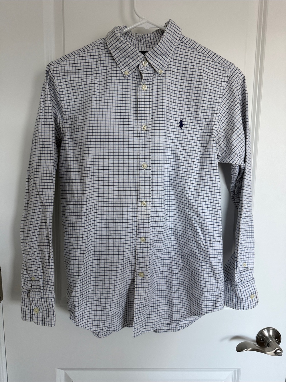 Ralph Lauren Navy & White Windowpane Button-Down Shirt